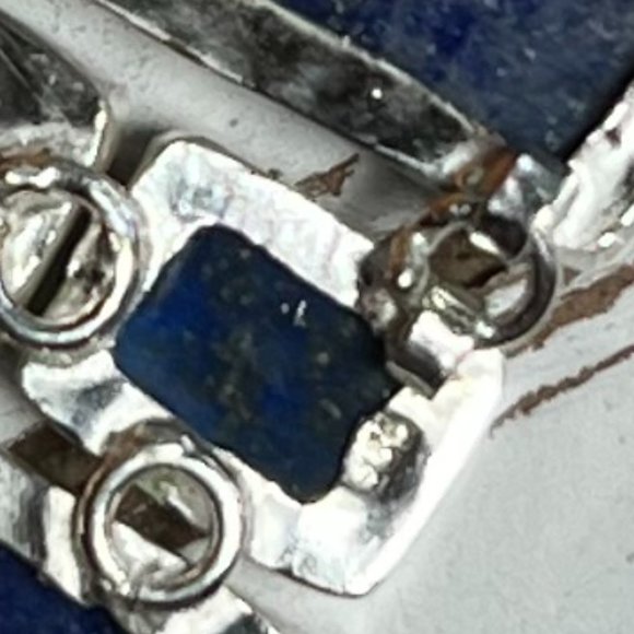 Lapis Lazuli Bracelet Handmade Stone Gemstone 925 Silver Large Ethnic Boho New! - Picture 7 of 15